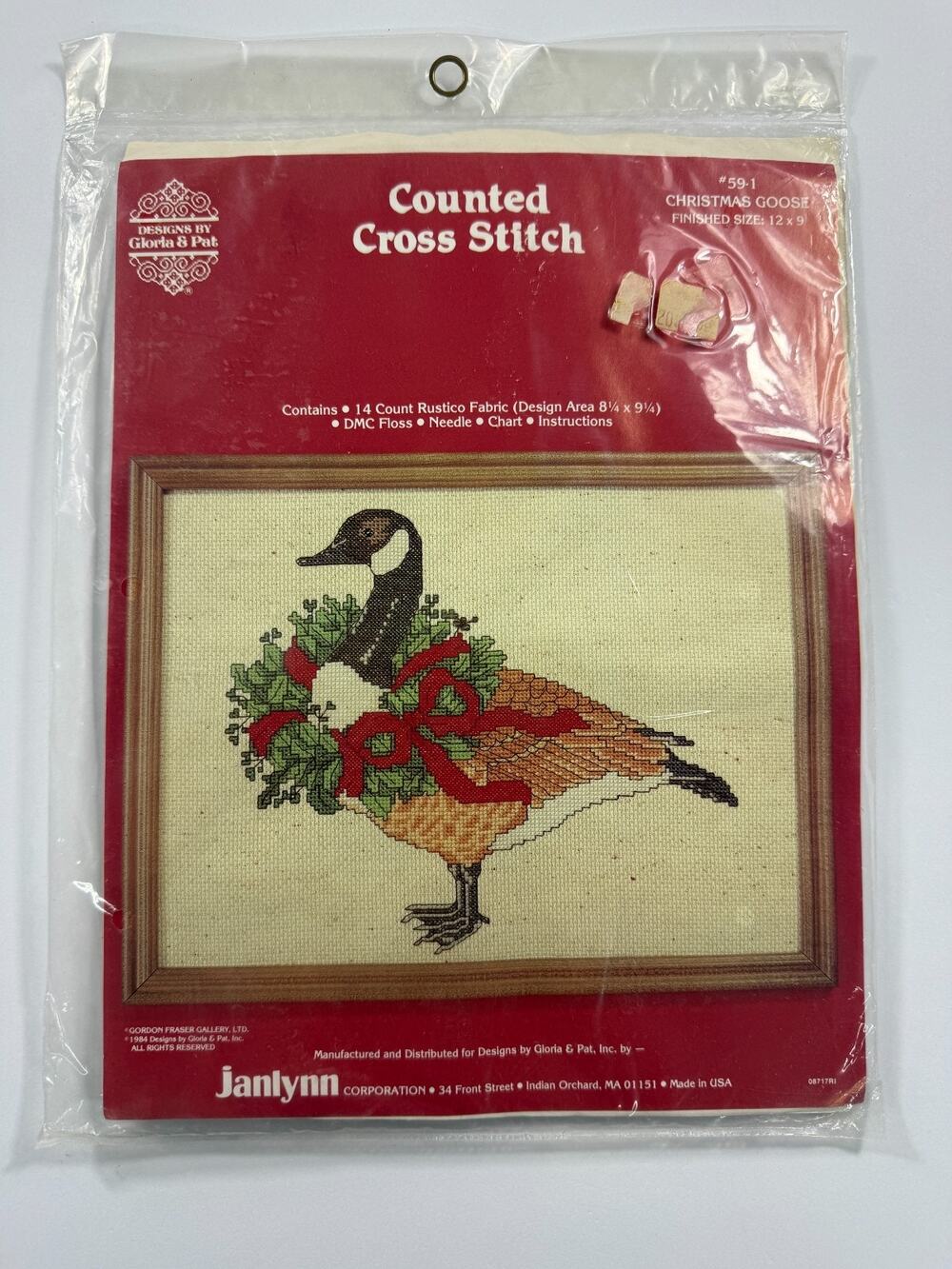 CHRISTMAS GOOSE cross stitch kit GLORIA & PAT Janlynn NIP